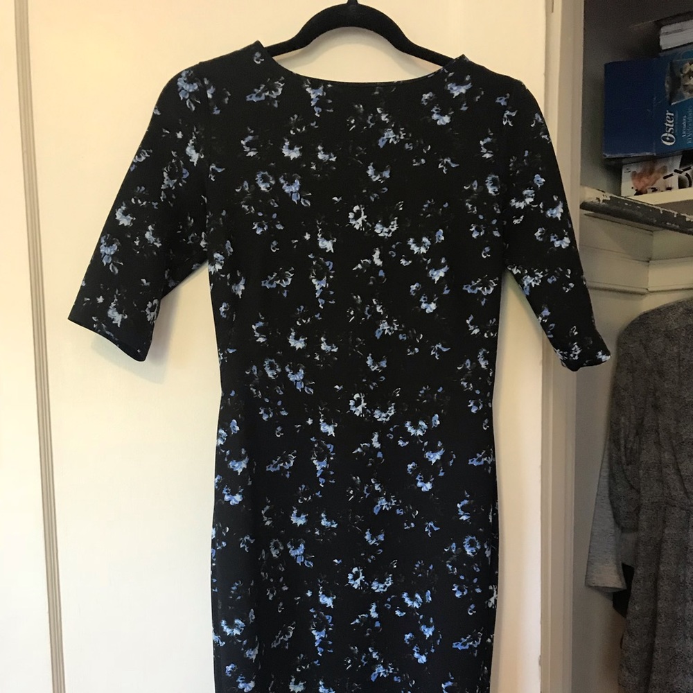Floral black spandex dress